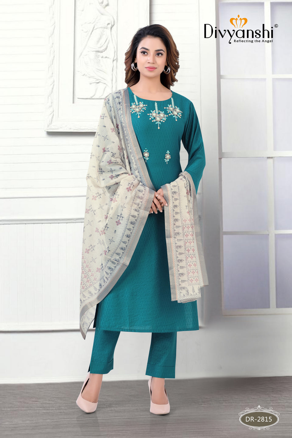 Classic 2 Pcs Designer Set with Dupatta (DR2815)