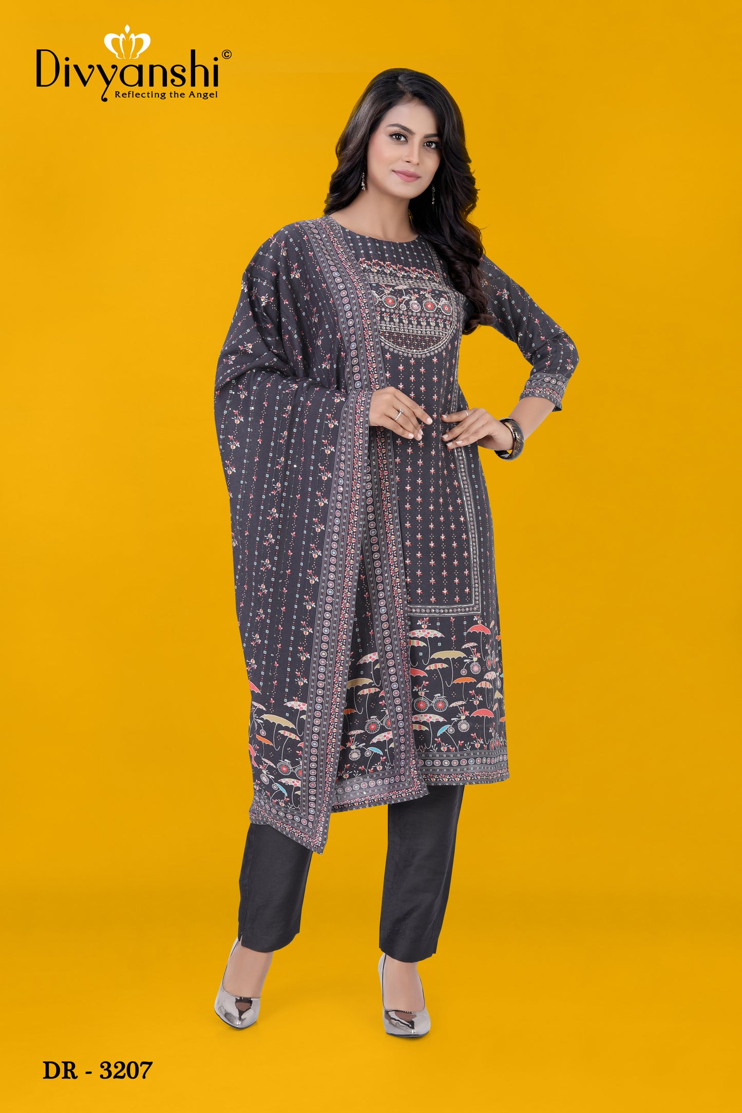Premium Designer Kurti with matching pant and dupatta (DR3207SET)