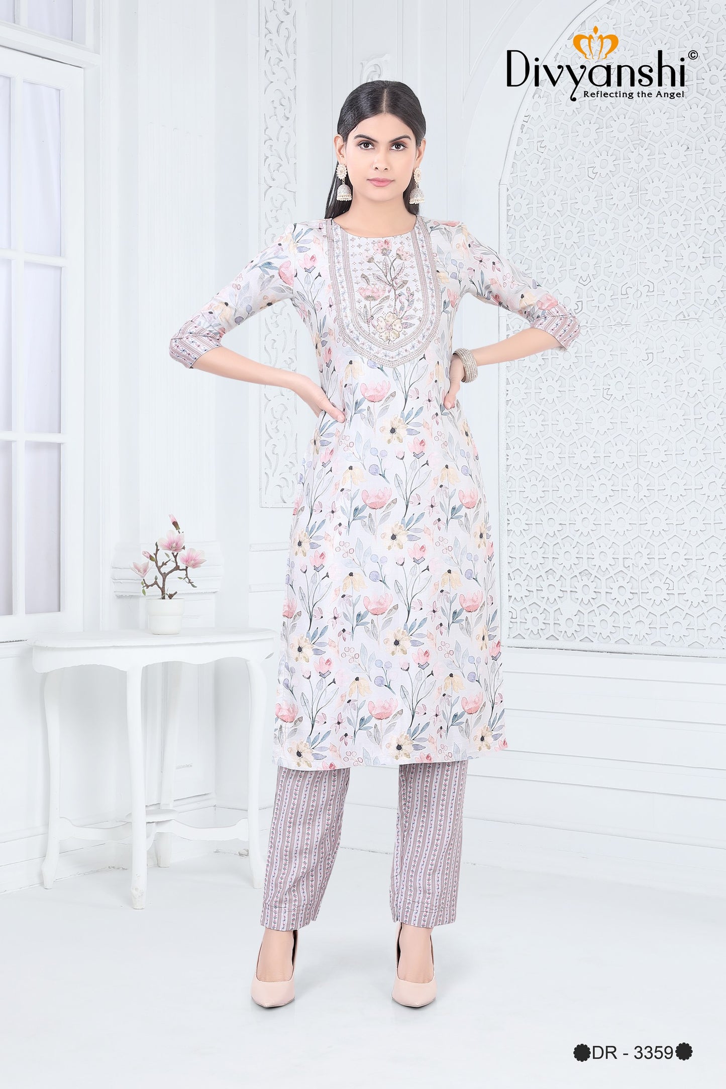 Elegant designer Set of High Quality Muslin Fabric with matching Dupatta (DR3359A)