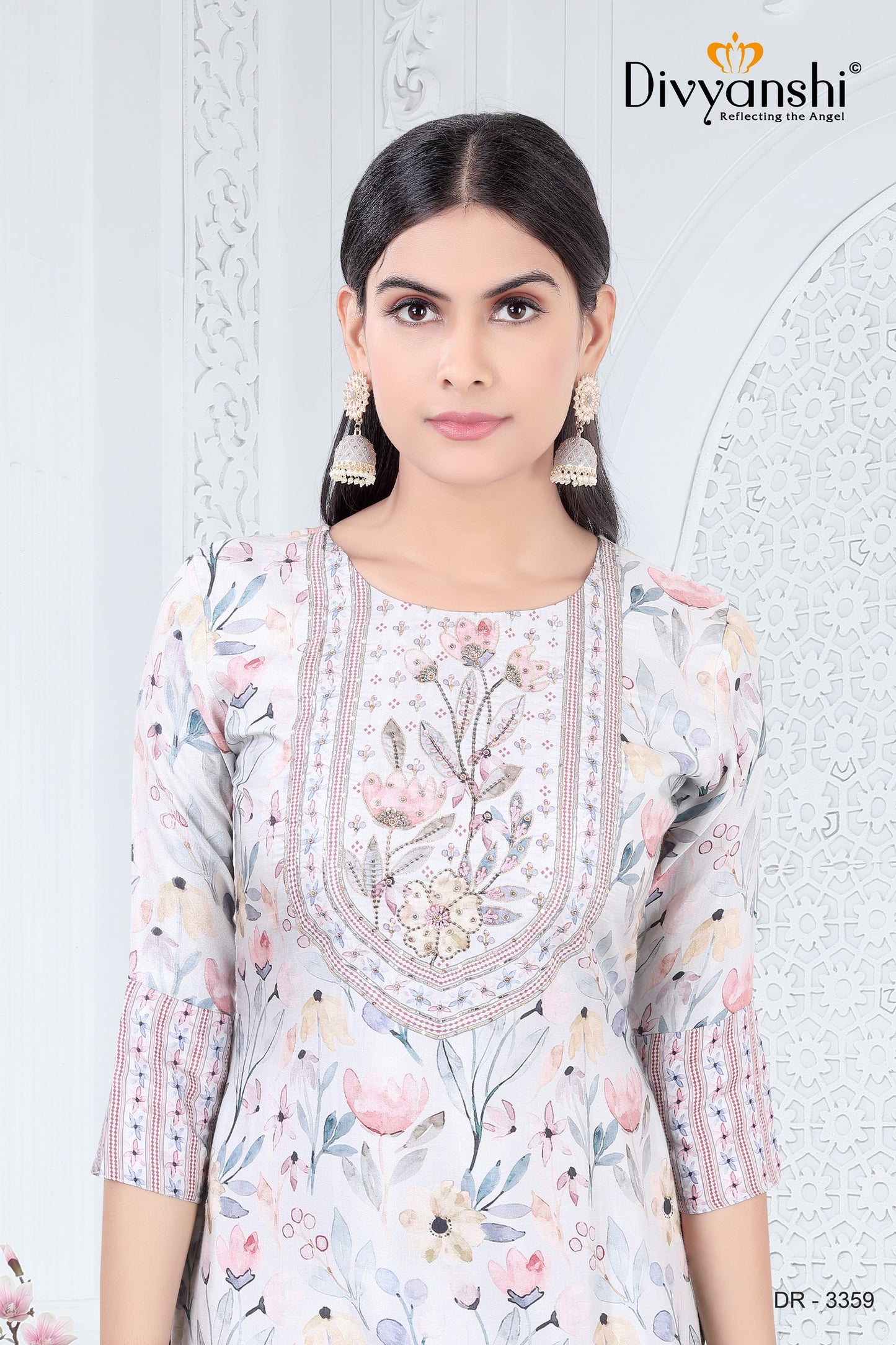 Elegant designer Set of High Quality Muslin Fabric with matching Dupatta (DR3359A)
