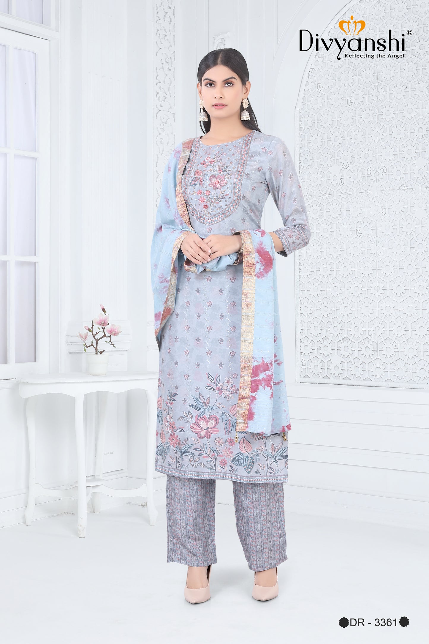 Straight Fit Designer 3 Pcs Set (DR3361)