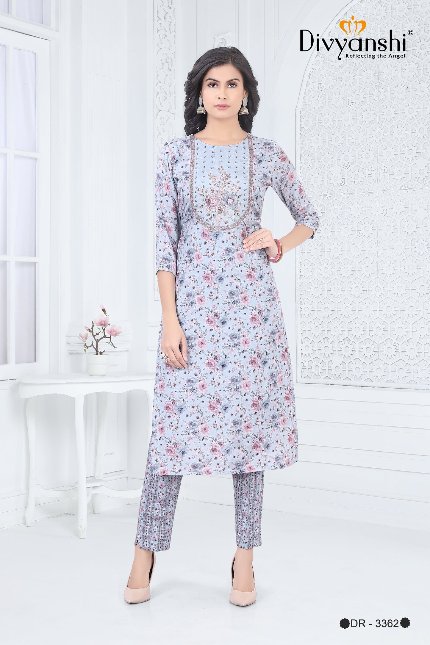 Straight Fit Designer 3 Pcs Set (DR3362)