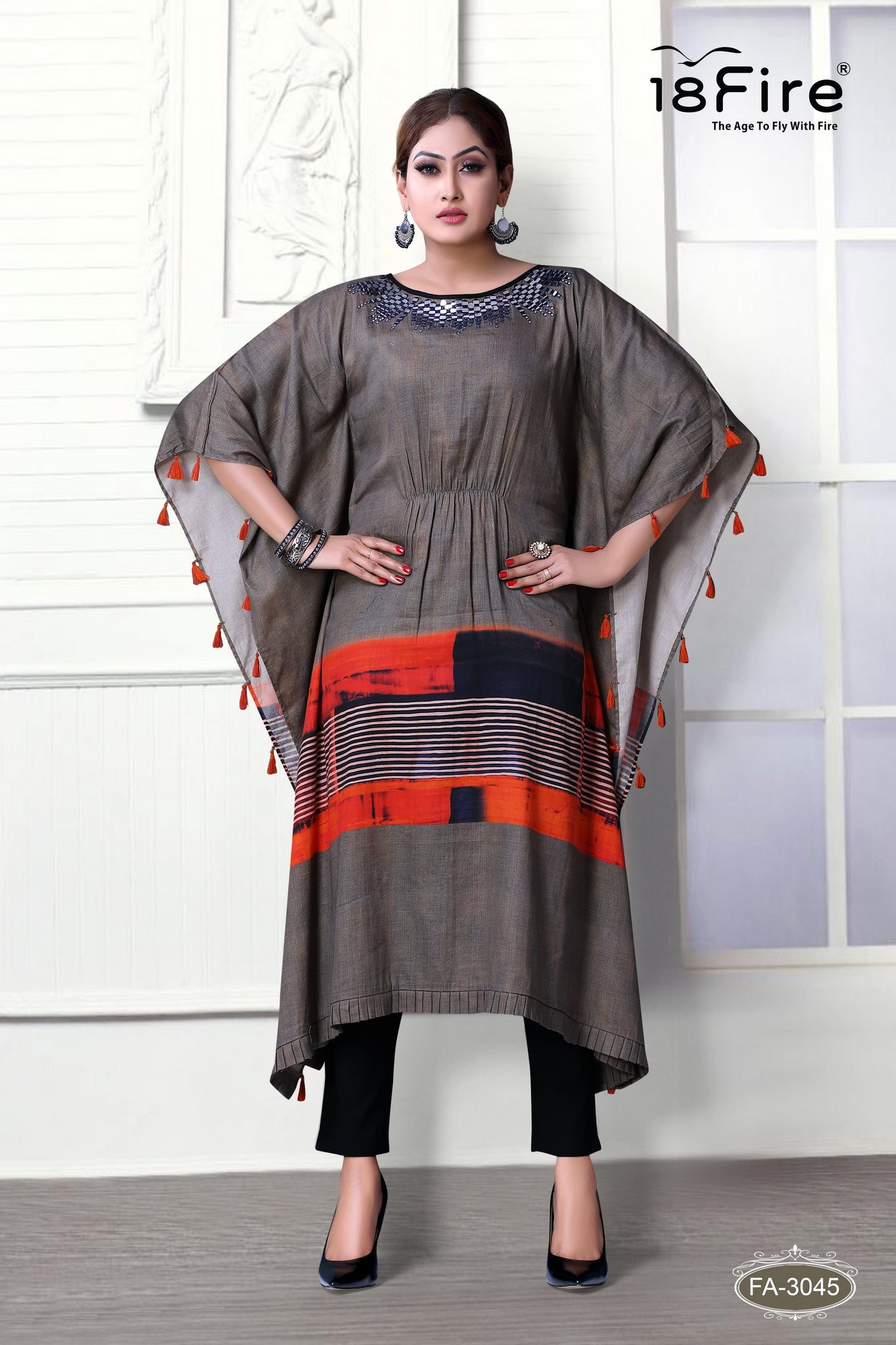 Printed Muslin Kaftan Top (FA3045)