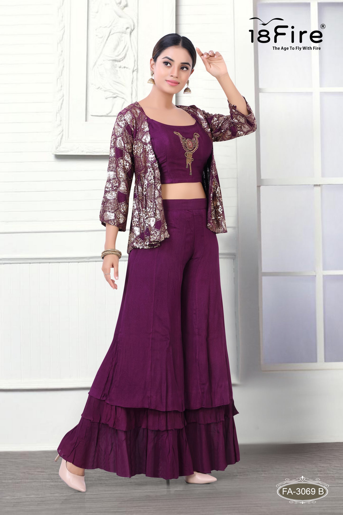 Fashionista 3 Pcs Designer Ethnic Set (FA3069B)