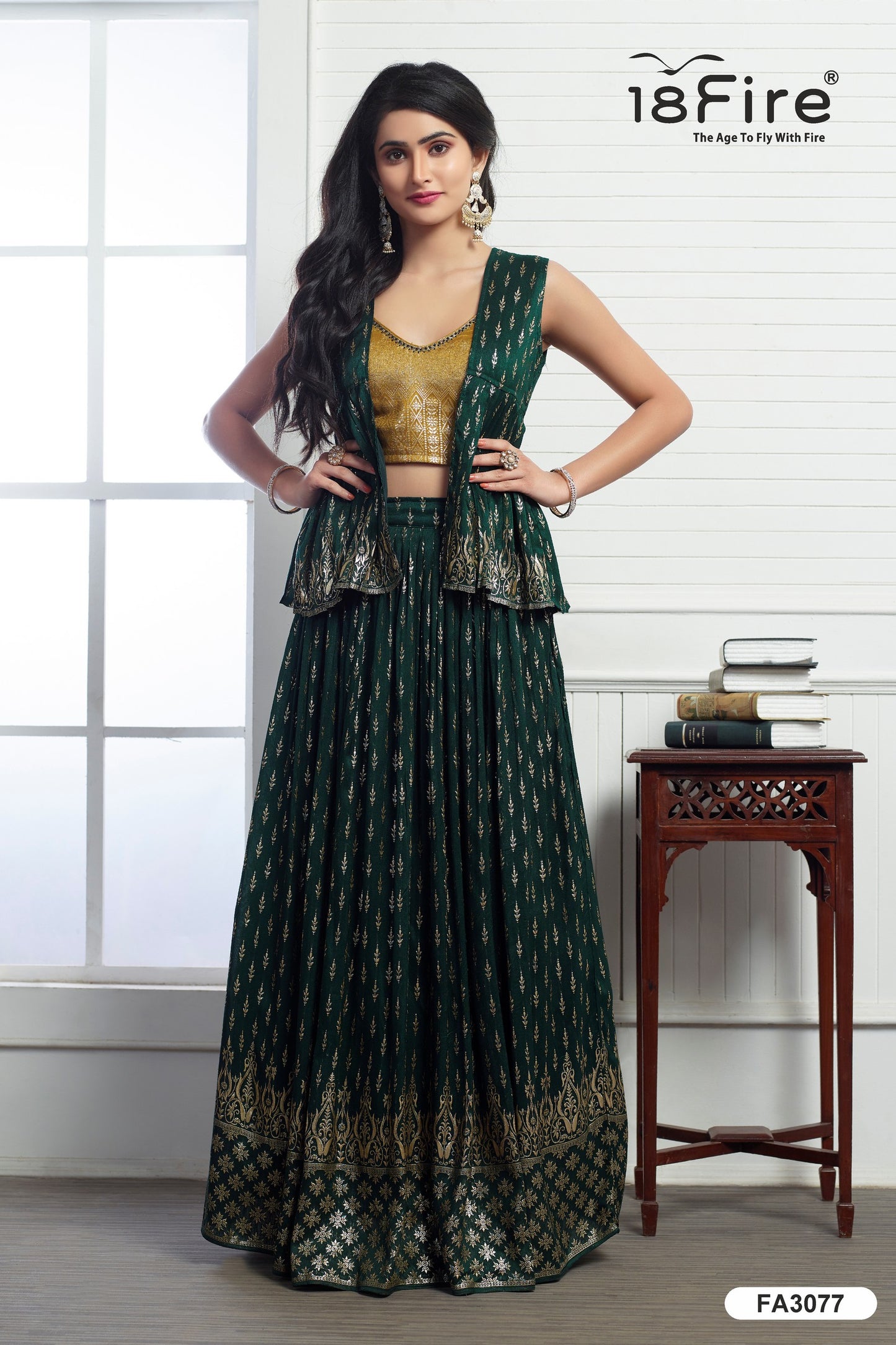 Ethnic Designer Crop Top Set