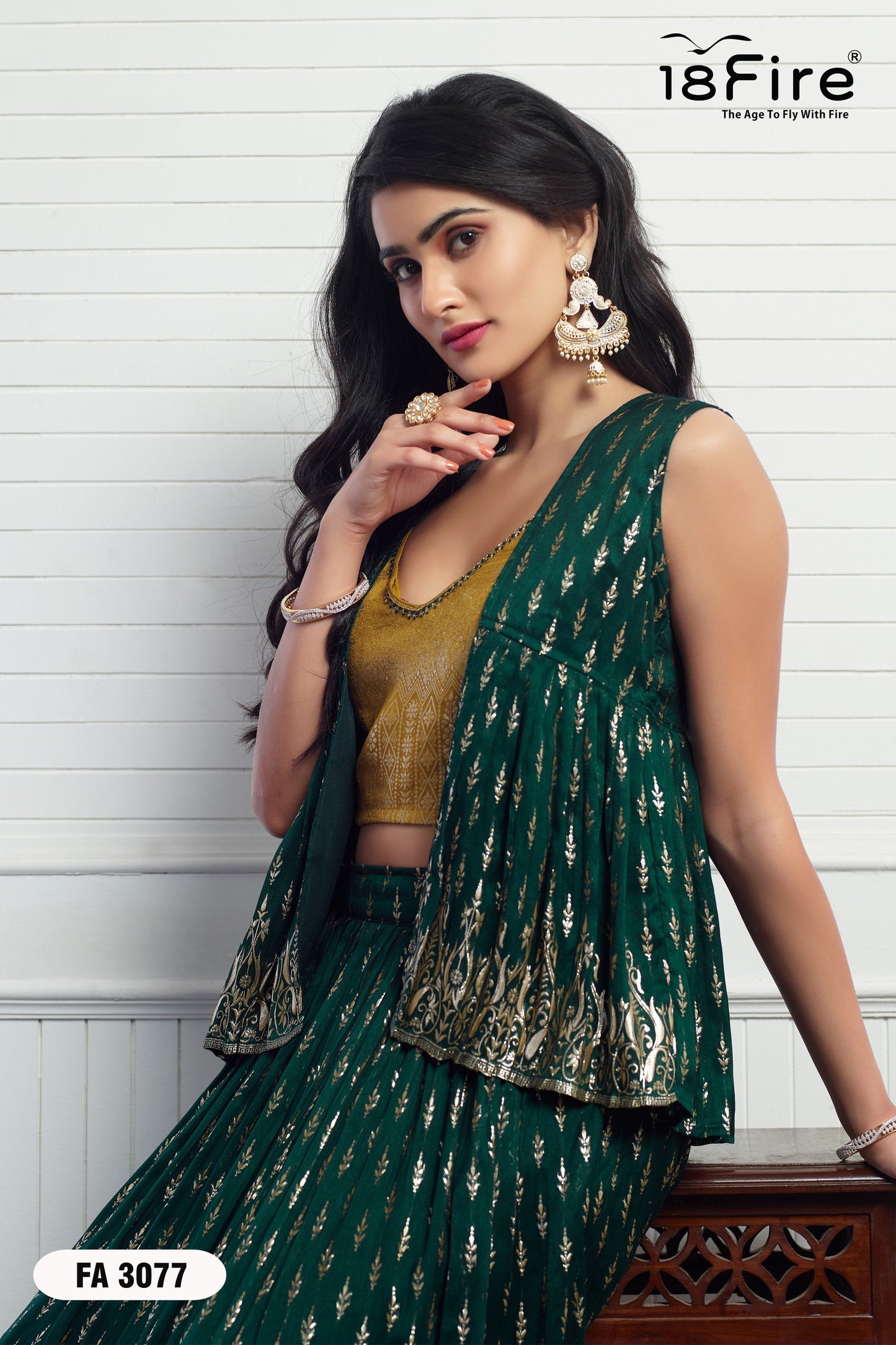 Ethnic Designer Crop Top Set