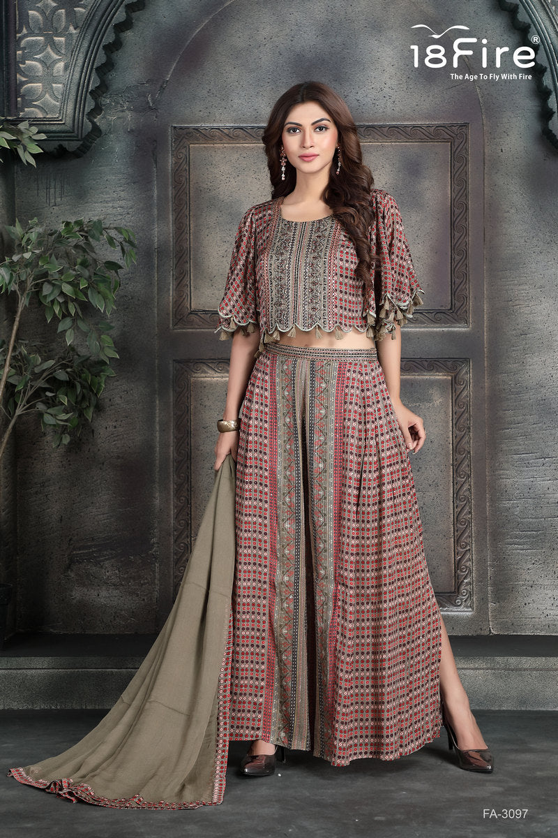 Designer Corp top set with matching dupatta (FA3097)