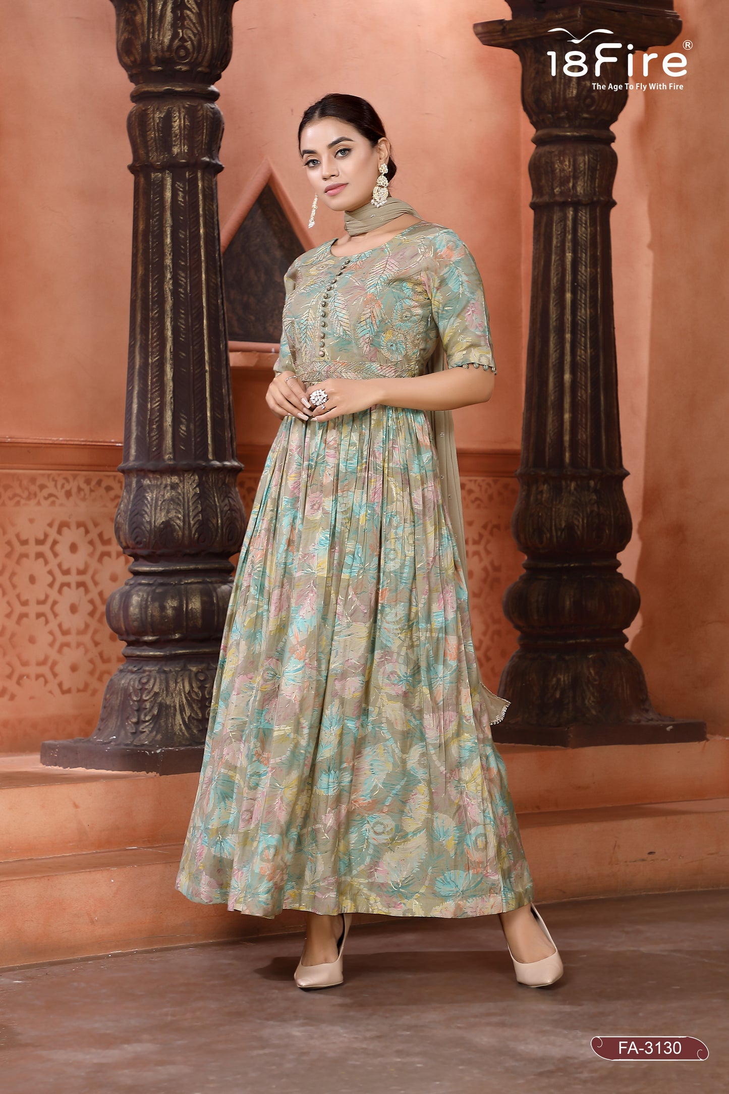 Ethnic Long Kurti With Dupatta (FA3130)