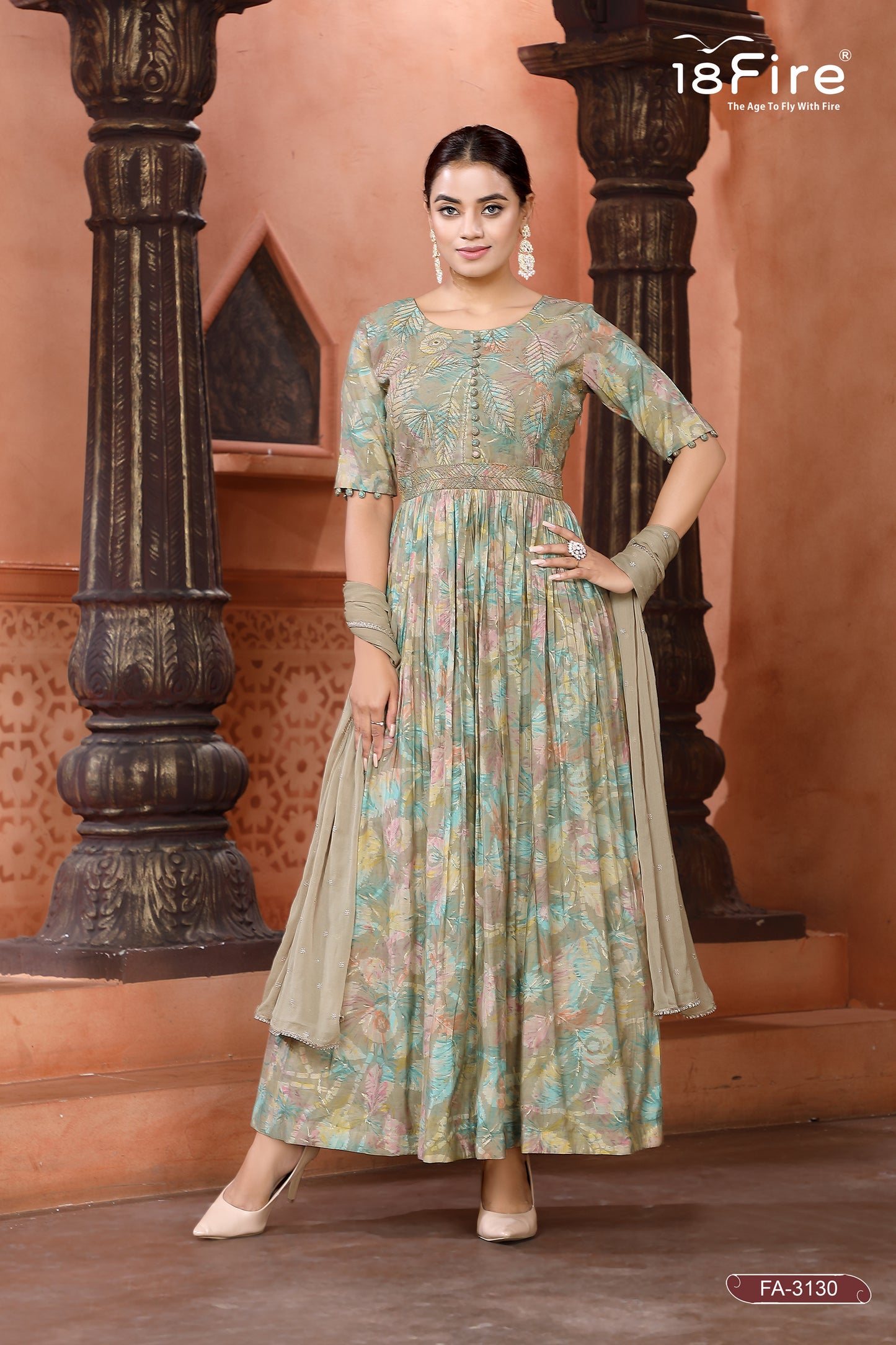 Ethnic Long Kurti With Dupatta (FA3130)