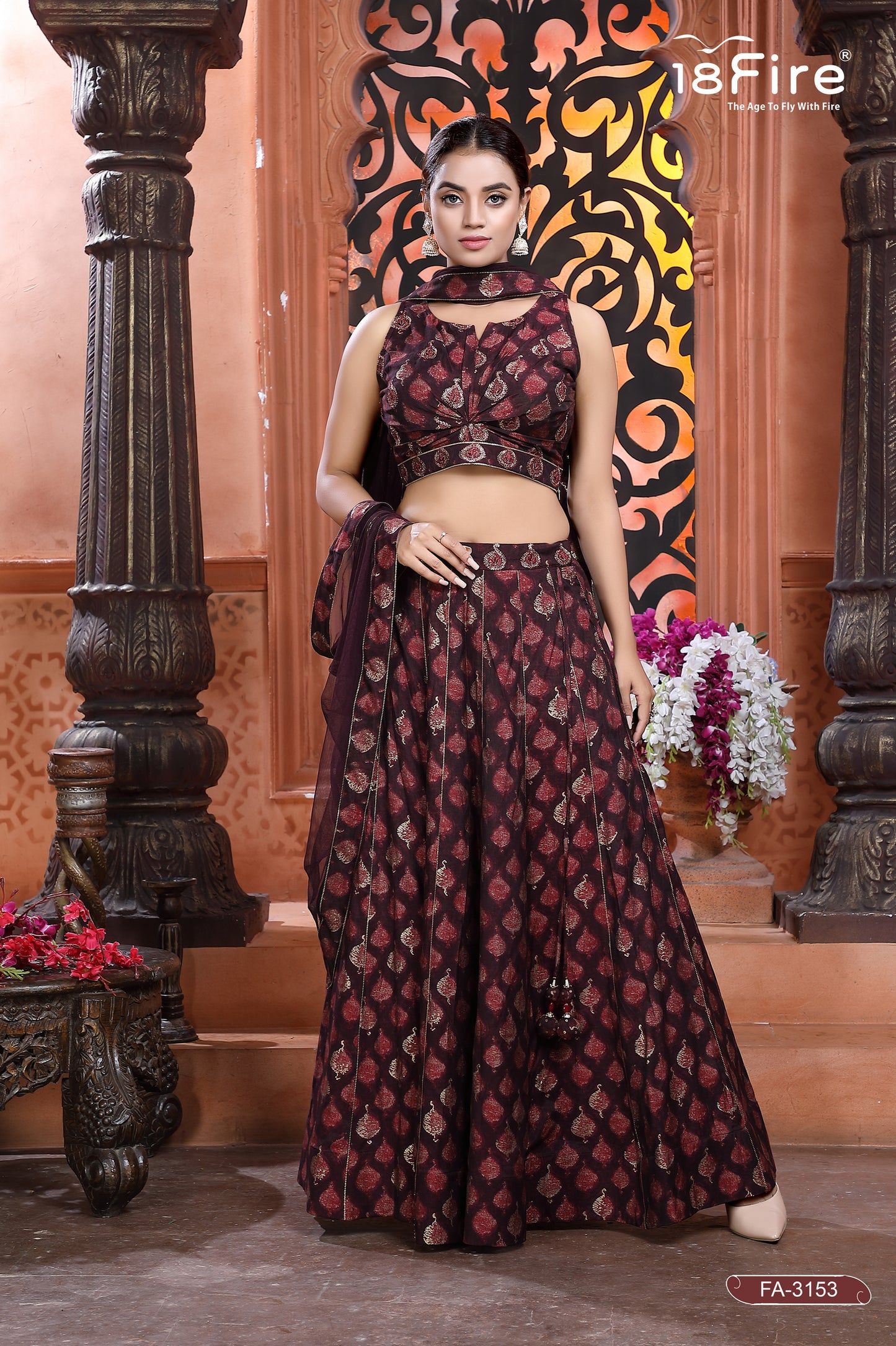 Ethnic Design 3Pcs Corp Top Set (FA3153A)