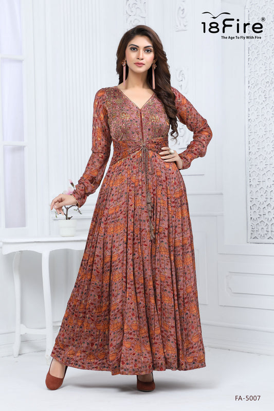 Elegance Ethnic Gown with hint of detailed work