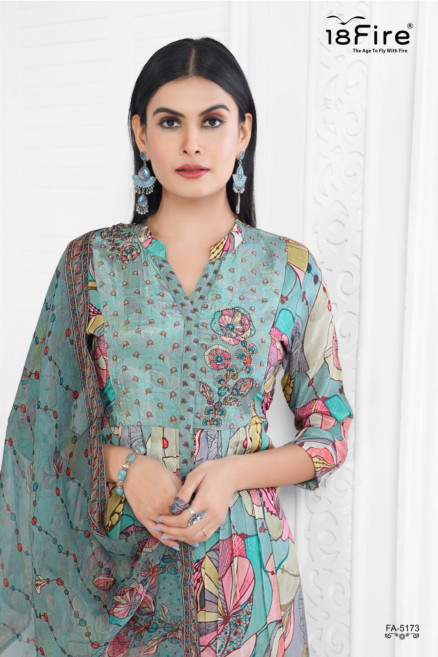 Exuberant Sky Blue Designer Palazzo Suit for Festival and Party (FA5173)