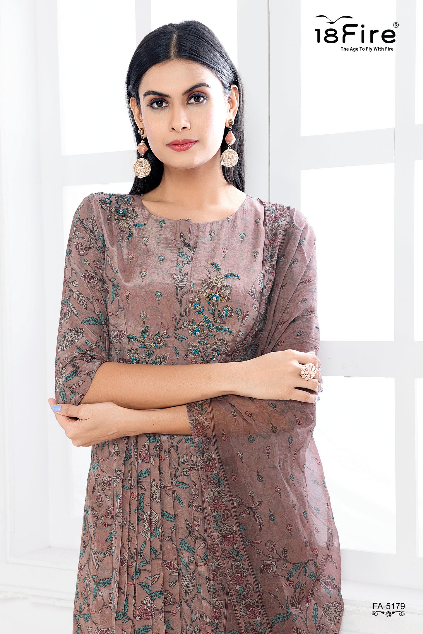 Ethnic Designer Kurti with matching dupatta and palazzo (FA5179)
