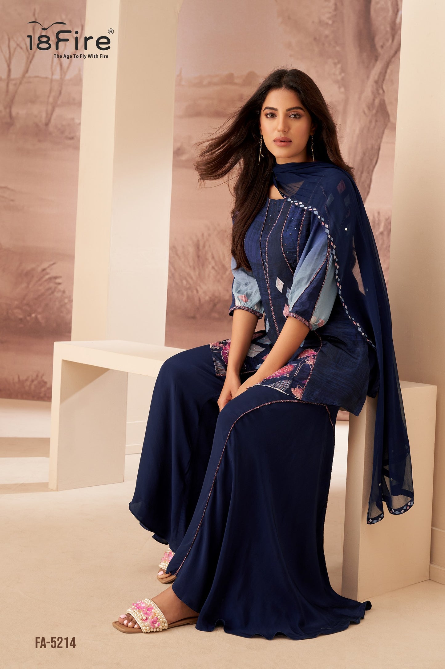 Diamond motifs, floral accents, and flow, this look redefines festive chic (FA5214)