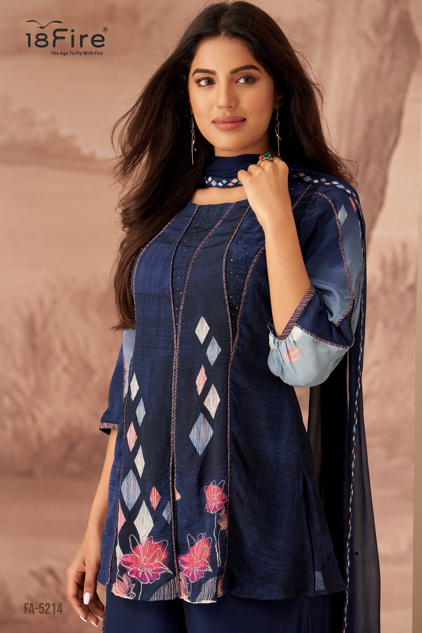 Diamond motifs, floral accents, and flow, this look redefines festive chic (FA5214)