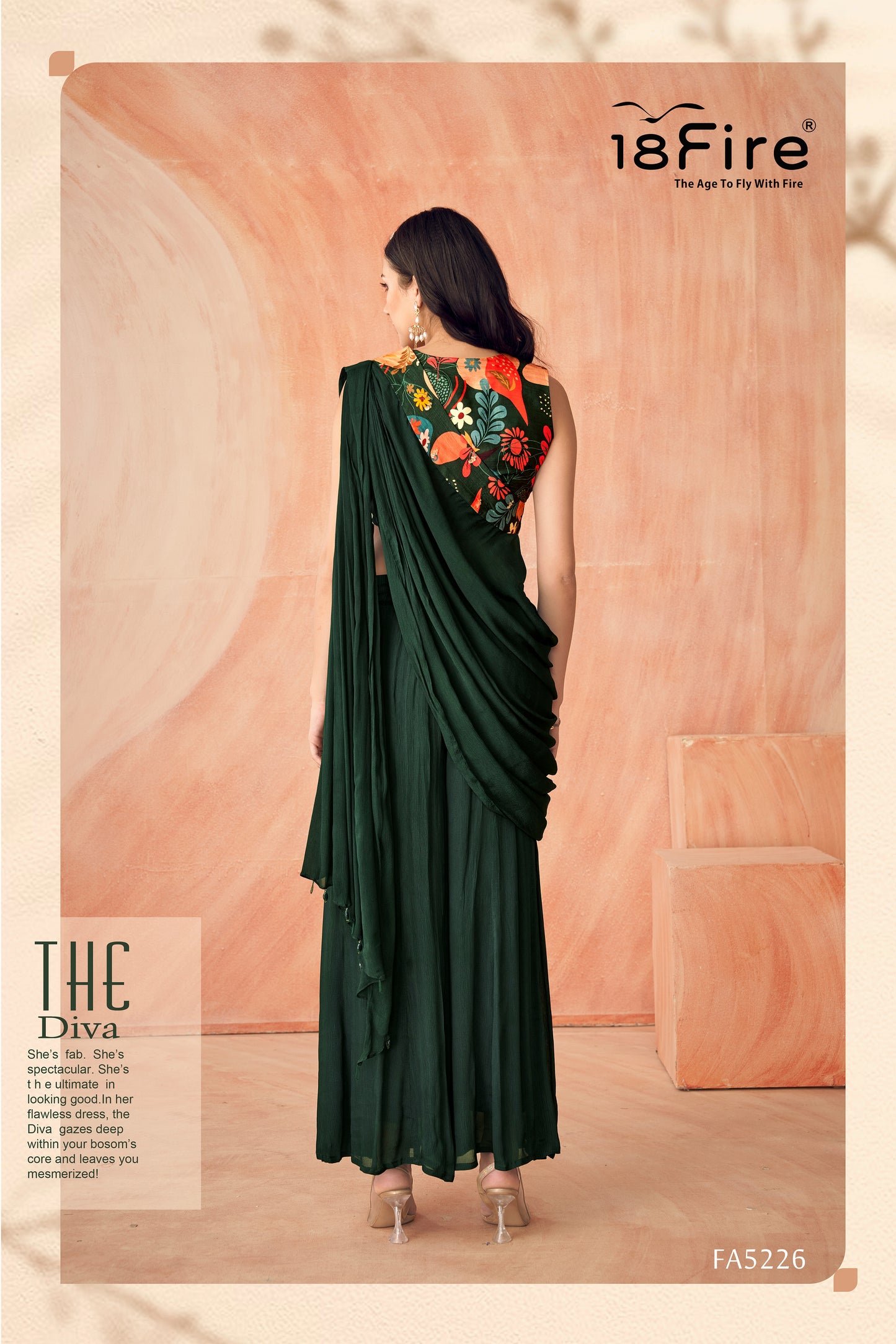 Fancy Draped saree with palazzo is a perfect blend of modern style and traditional grace, ideal for those seeking a unique and fashionable outfit (FA5226)