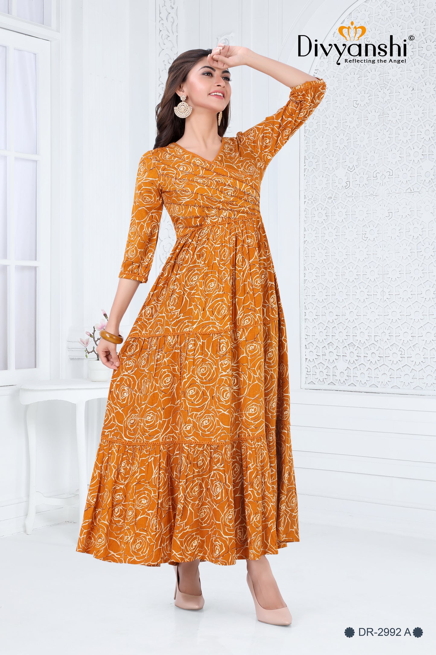 Designer Rayon Printed Long Gown