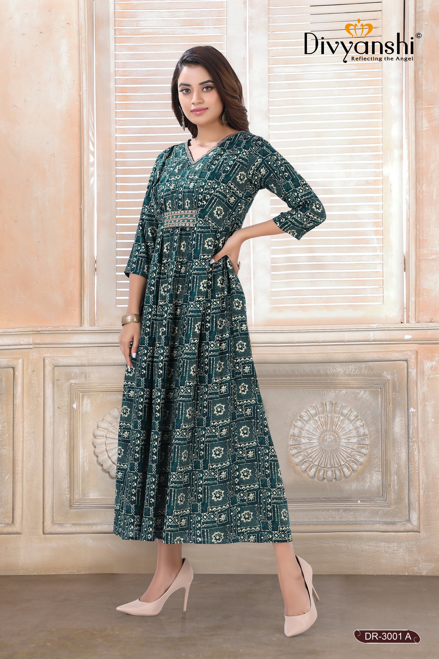Printed Rayon Gown for Regular and Comfort Wear
