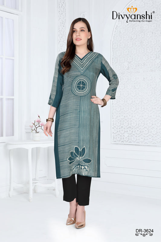 Regular Fit Straight Cut Kurti (DR3624)