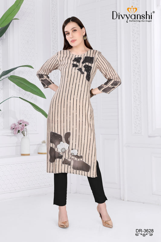 Elevate your everyday style with elegant comfort fit designer kurti (DR3628)