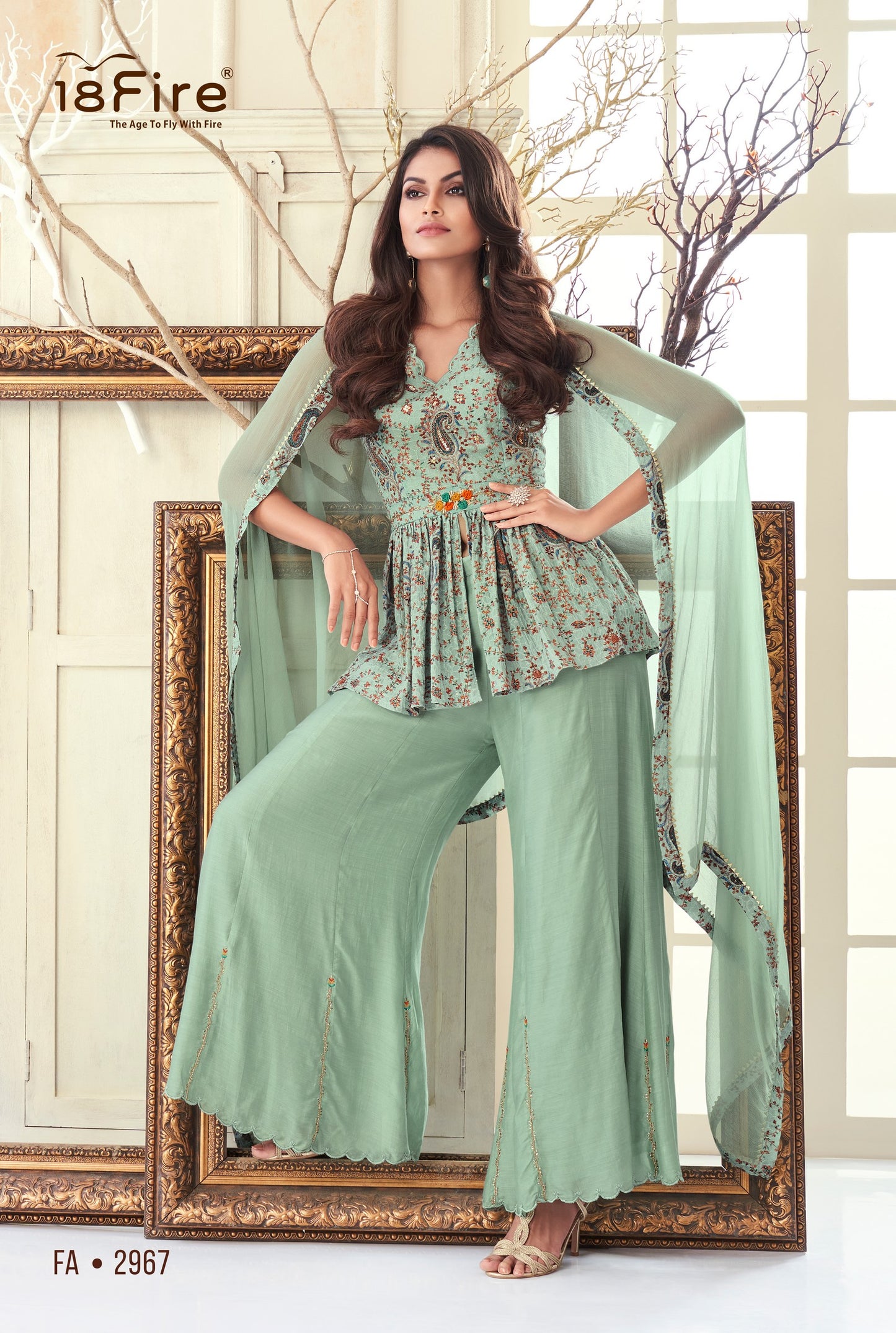 Elegance Designer Short Kurti with matching bottom and dupatta