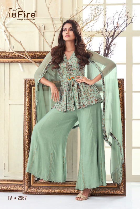 Elegance Designer Short Kurti with matching bottom and dupatta
