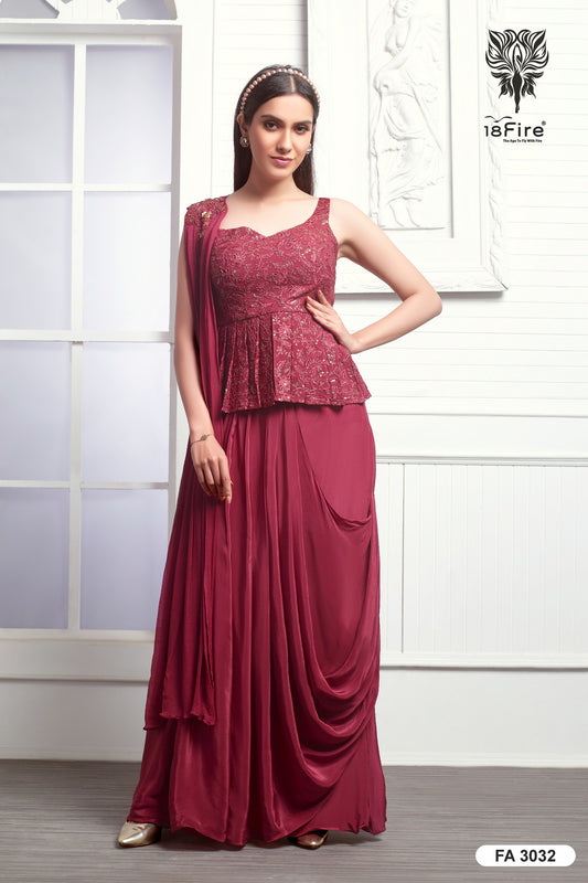 Designer Handcrafted Short Kurti with matching Fancy Bottom and Dupatta