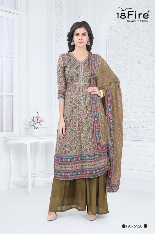 Ethnic Designer Kurti with Dupatta and matching palazzo (FA5126)