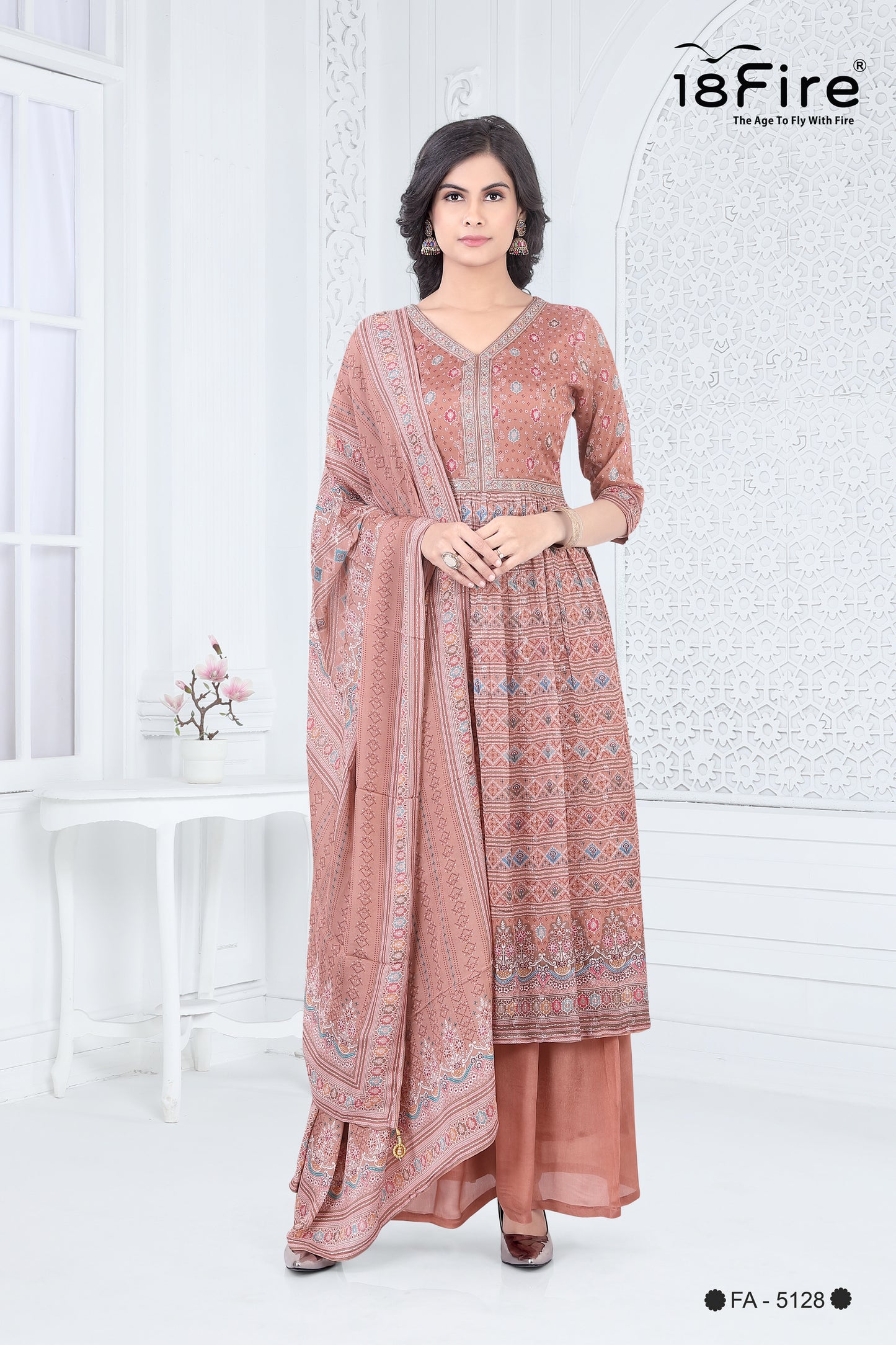 Ethnic Desginer Kurti with matching dupatta and palazzo (FA5128)