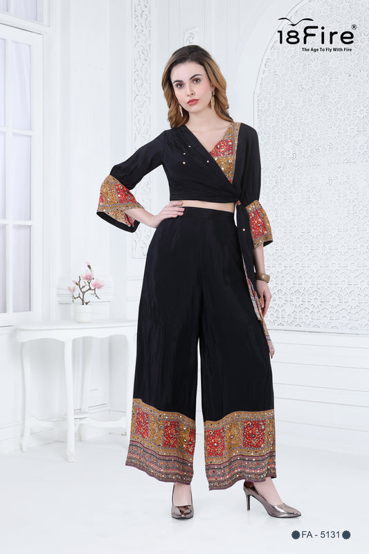 Fashion Fusion Ethnic Touch Crop Top with matching pant (FA5131)