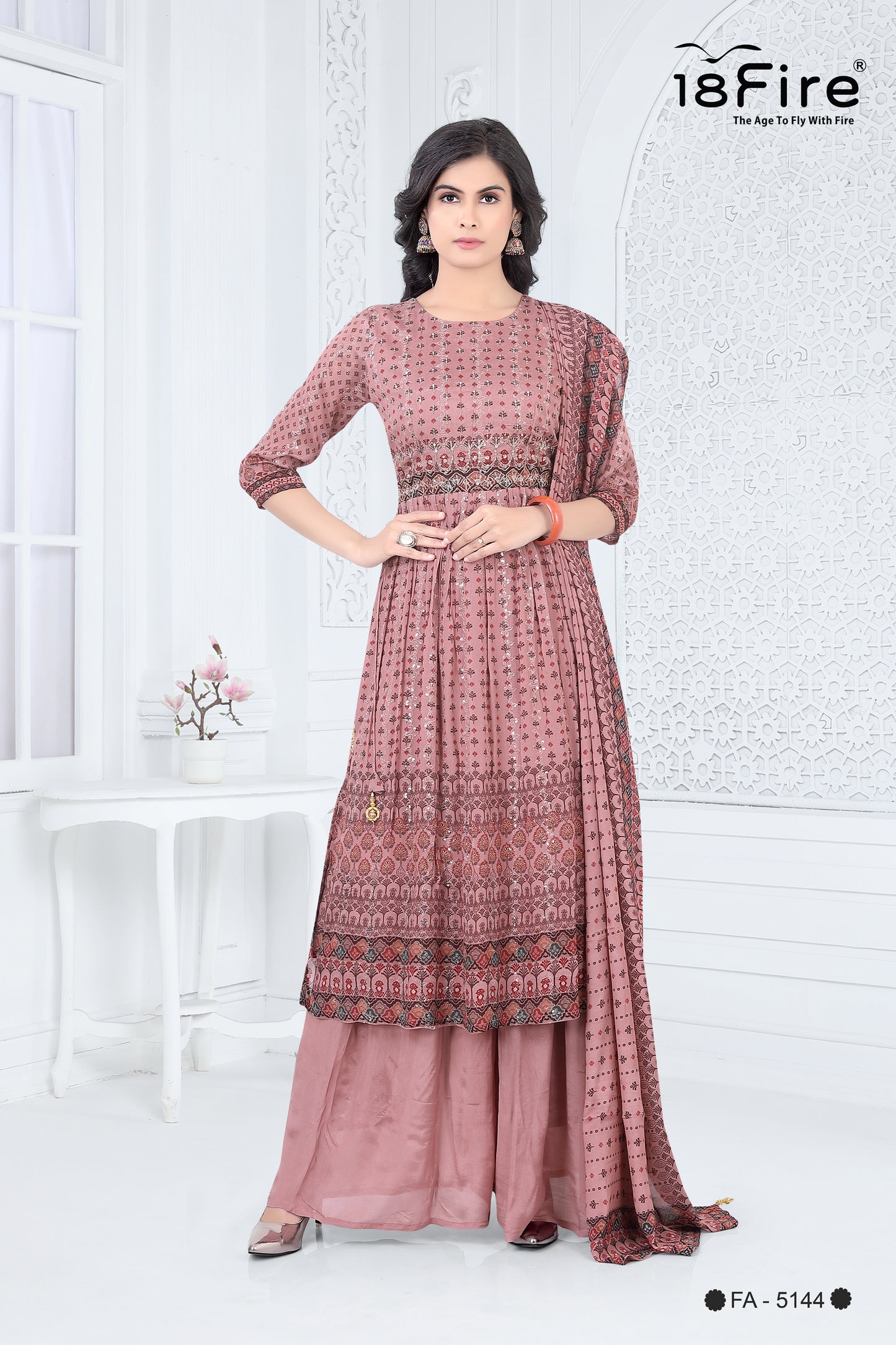 Ethnic Designer Kurti with matching pant and dupatta (FA5144)