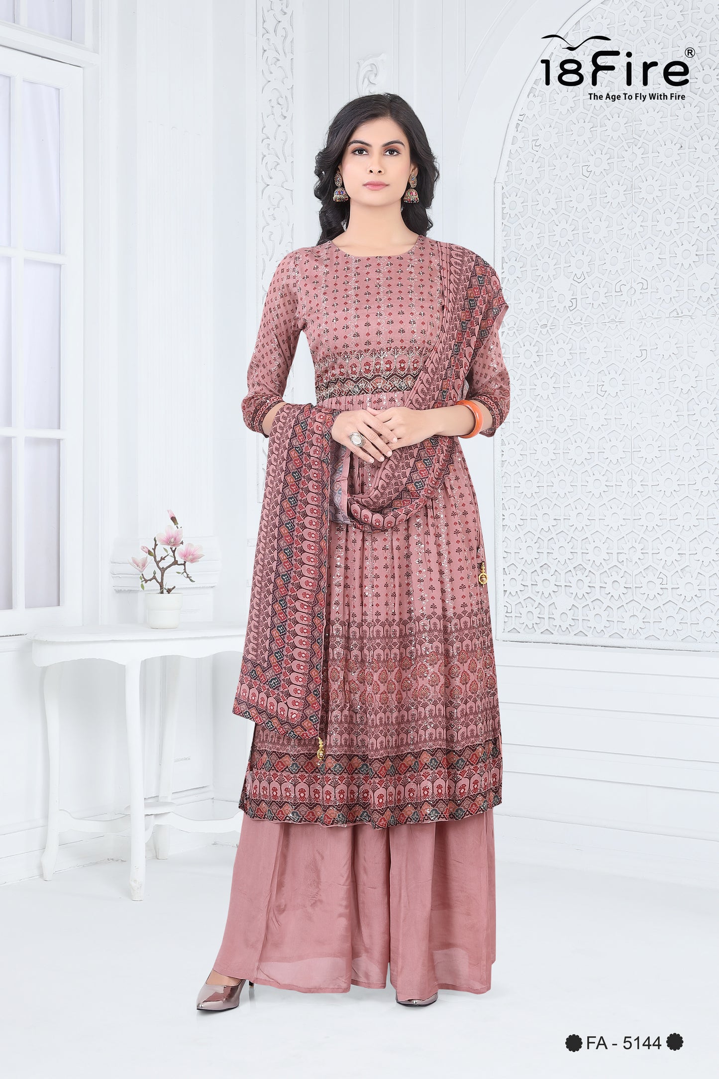 Ethnic Designer Kurti with matching pant and dupatta (FA5144)