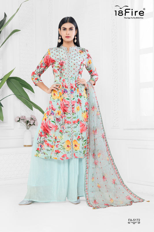 Florence print detailed with Ethnic Kurti with matching pant and dupatta (FA5172)