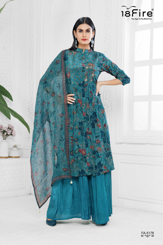 Ethnic Designer Kurti with matching pant and dupatta (FA5178)