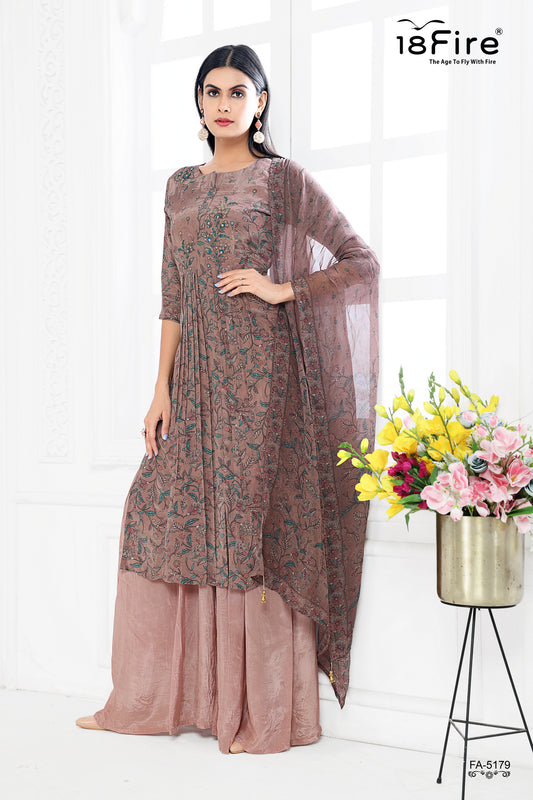 Ethnic Designer Kurti with matching dupatta and palazzo (FA5179)