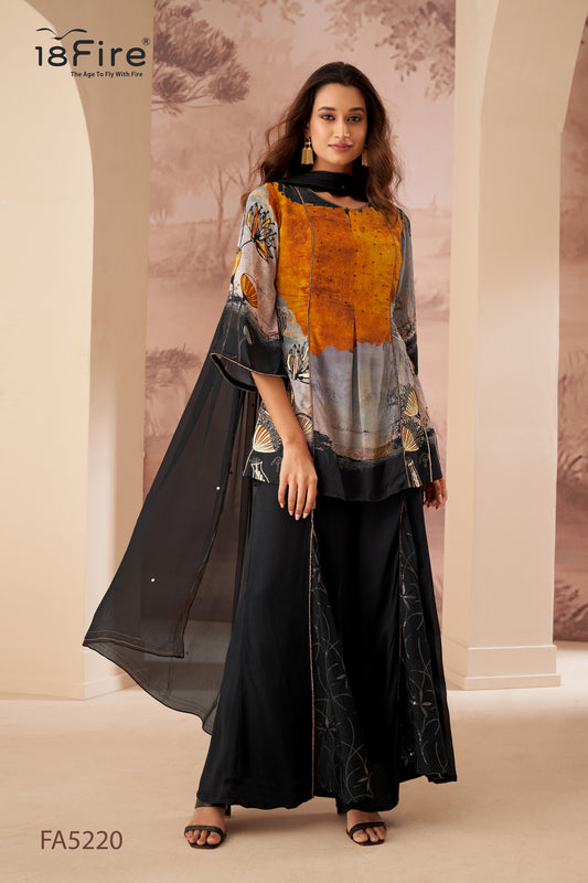 These silhouettes honor movement—flowy sleeves, asymmetrical hems, and handwork that catches the eye.  (FA5220)
