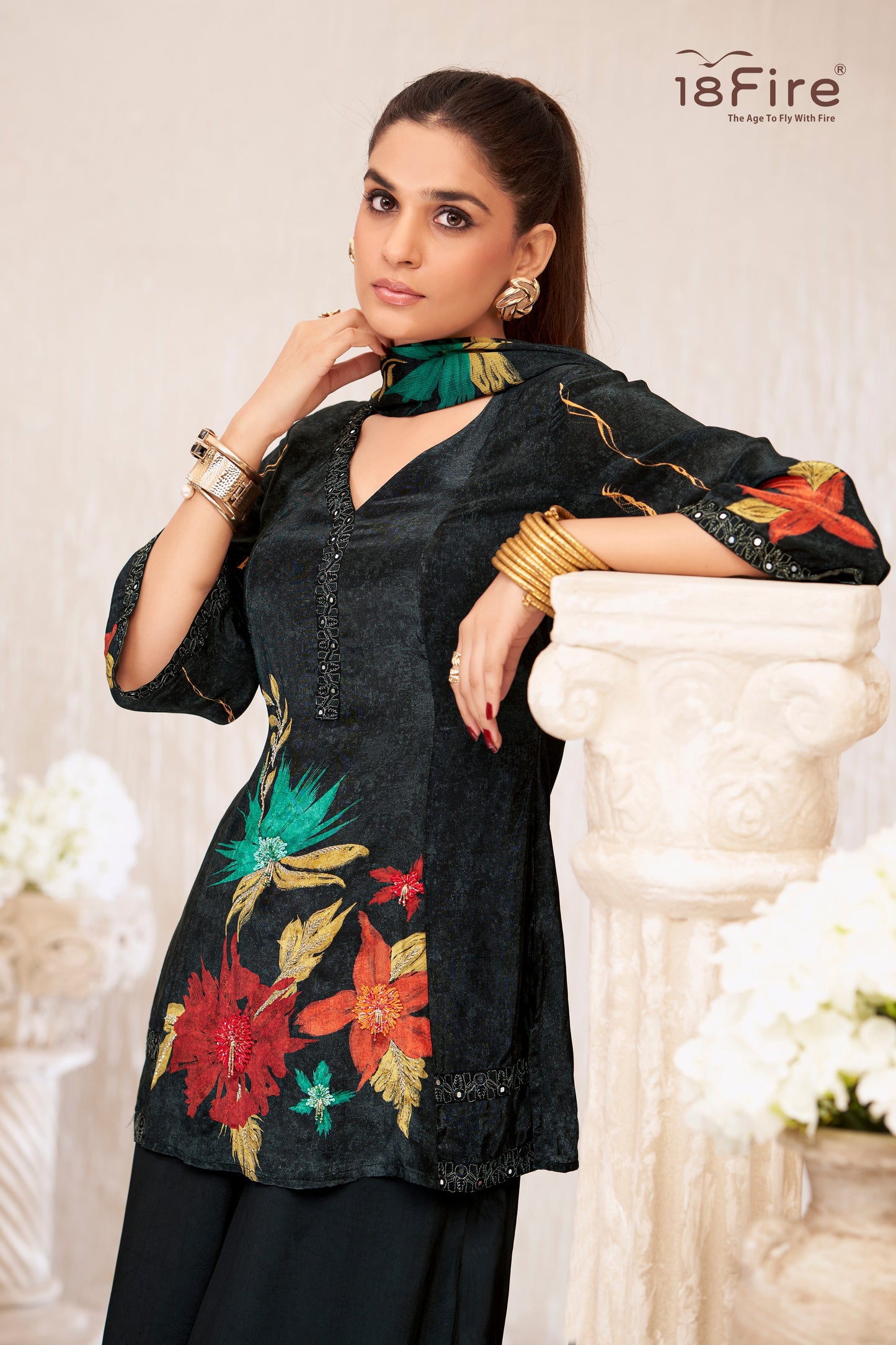 Elevate your festive and everyday style with this stunning three-piece ensemble from 18 Fire, where tradition meets trend (FA5299)